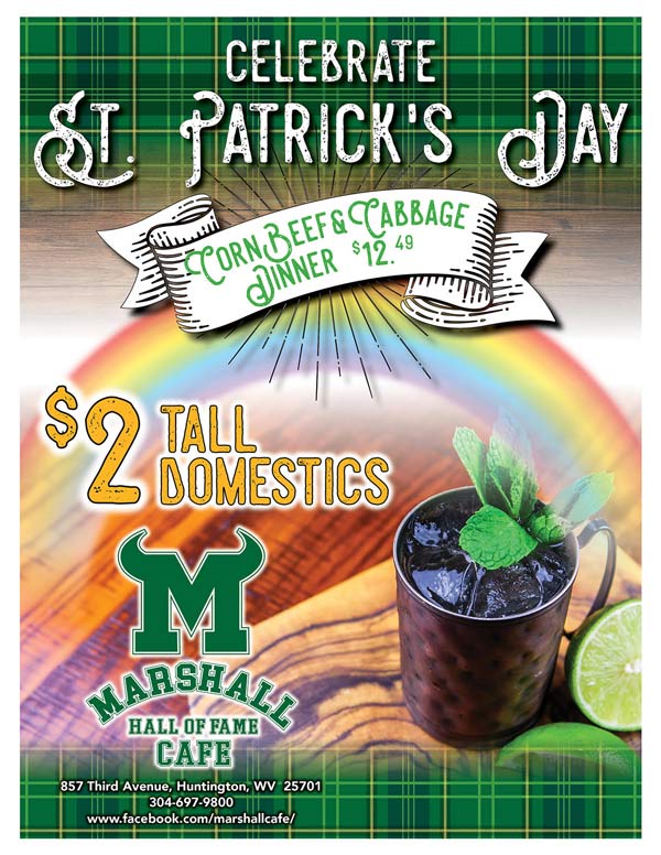 St Patty's Day Specials at the Marshall Hall of Fame Cafe